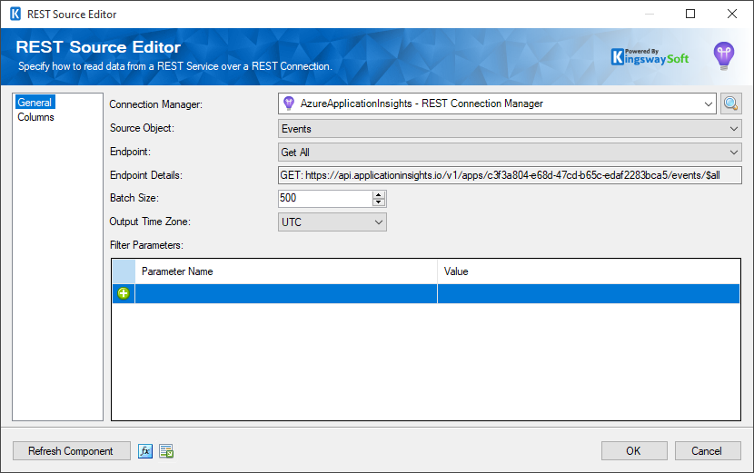 SSIS Azure Application Insights REST Source